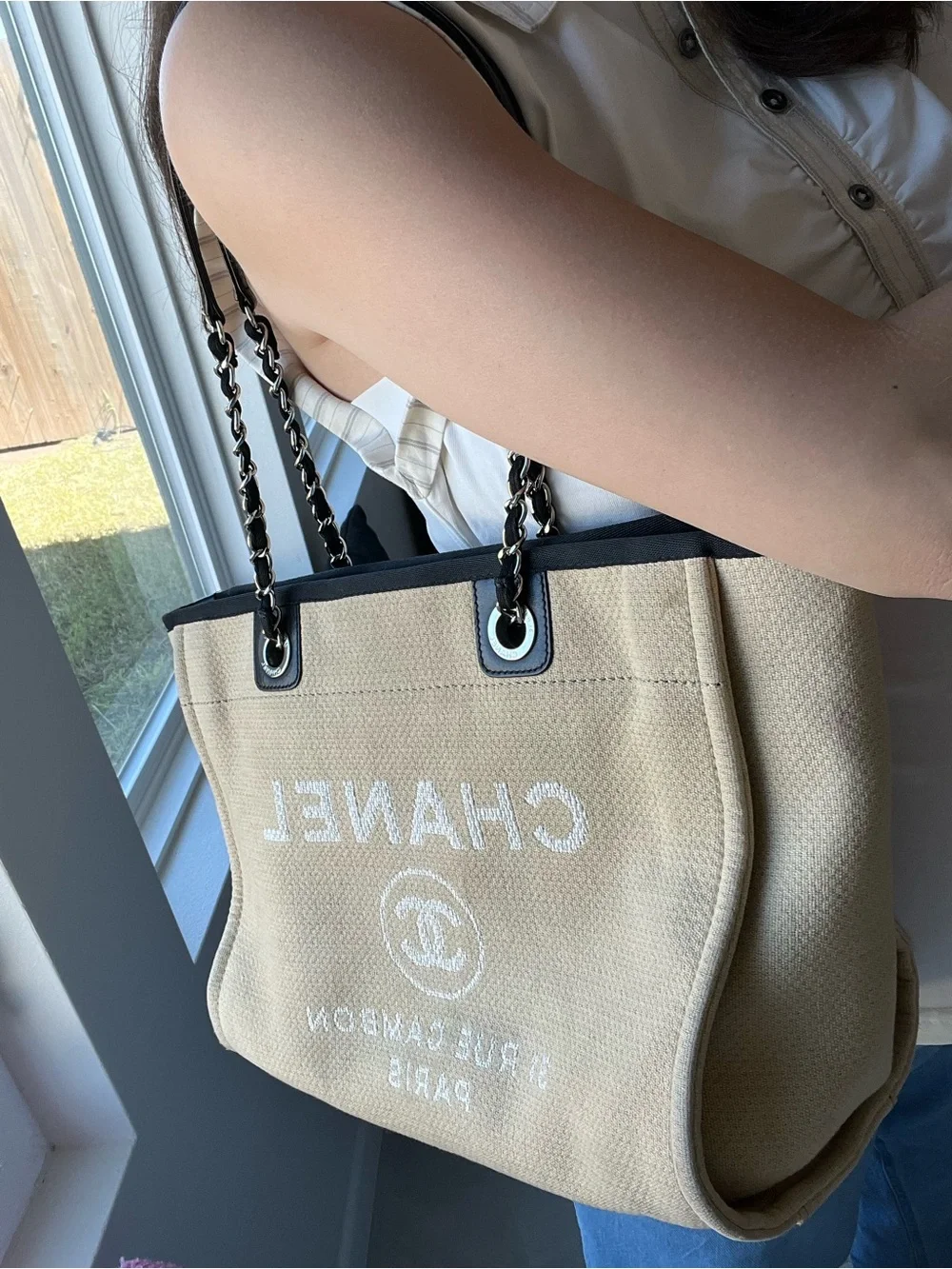 CHANEL Beige Deauville Tote - Small
